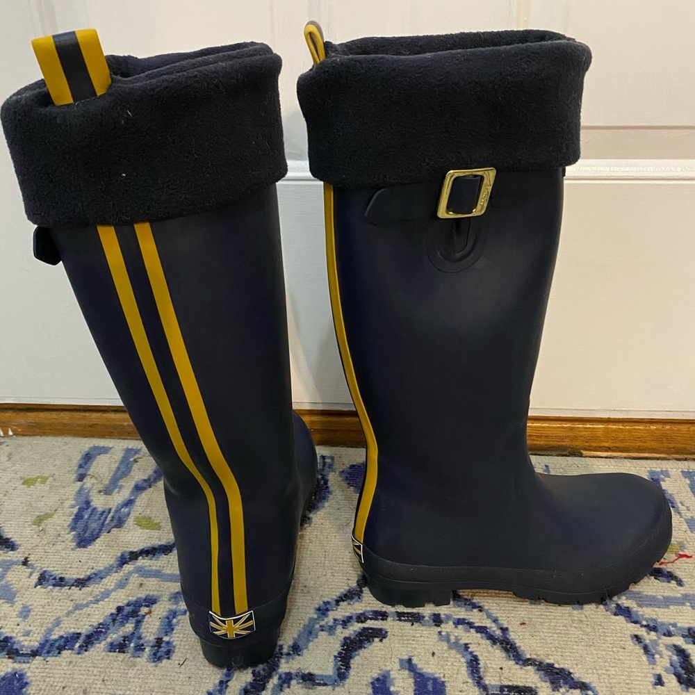 French Navy Field Welly Rain Boot W/ Fleece Liner